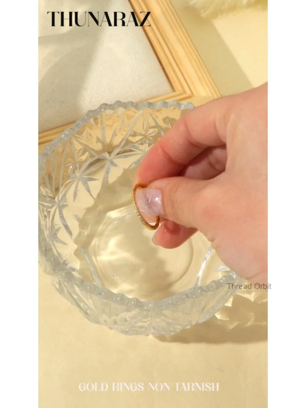 14K Gold Plated Stackable Rings Set Cubic Zirconia Non Tarnish Thumb Rings